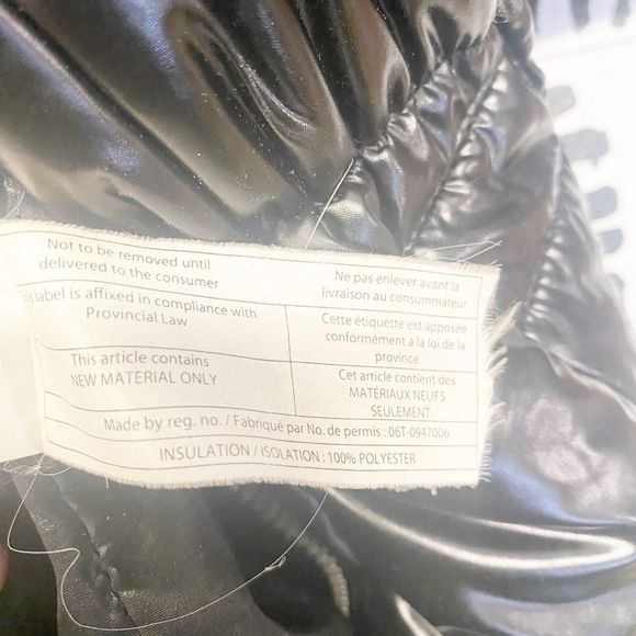 Erin Snow Quilted Puffer Black Glossy Coat S - Picture 5 of 6